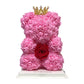 Ours en rose avec rose éternelle 25cm