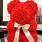 Ours en roses Rouge  25 cm