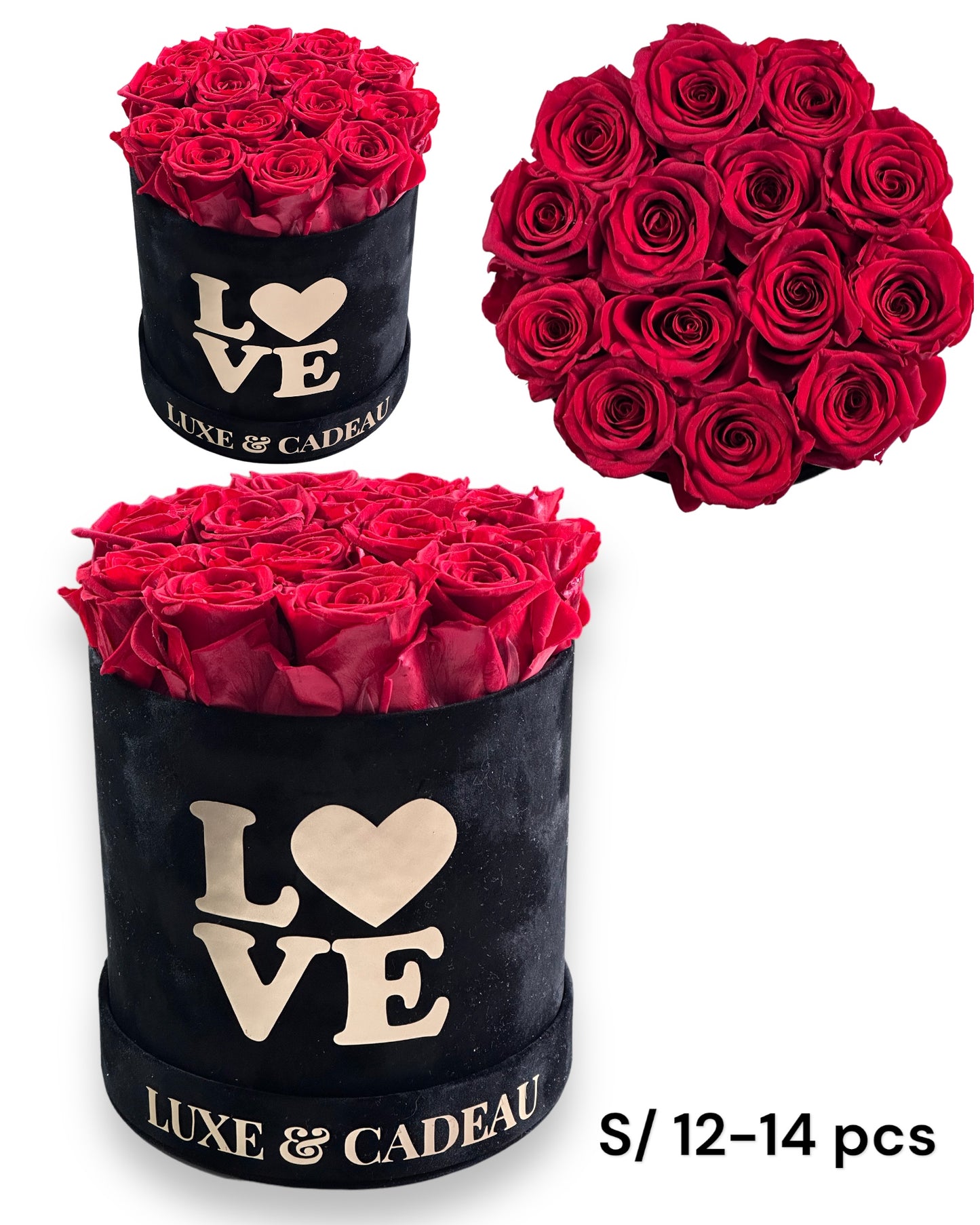 Collection bouquets roses éternelles 100% naturelle • BOX VELVET •