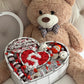 Coffret chocolat cadeau personalise avec nounours peluche 105 cm