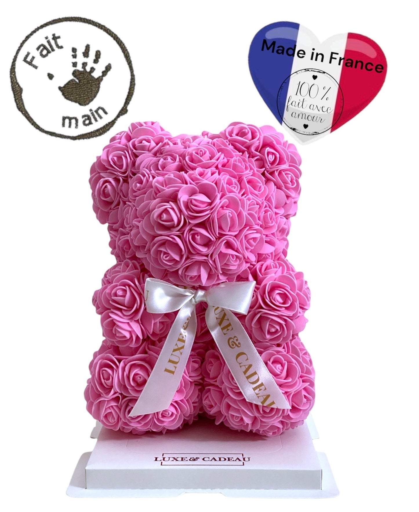 Ours en roses 25 cm rose