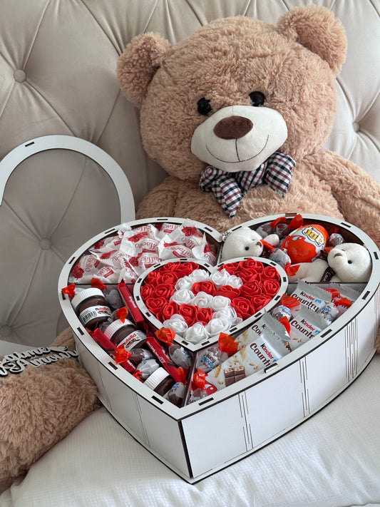 Coffret chocolat cadeau personalise avec nounours peluche 105 cm