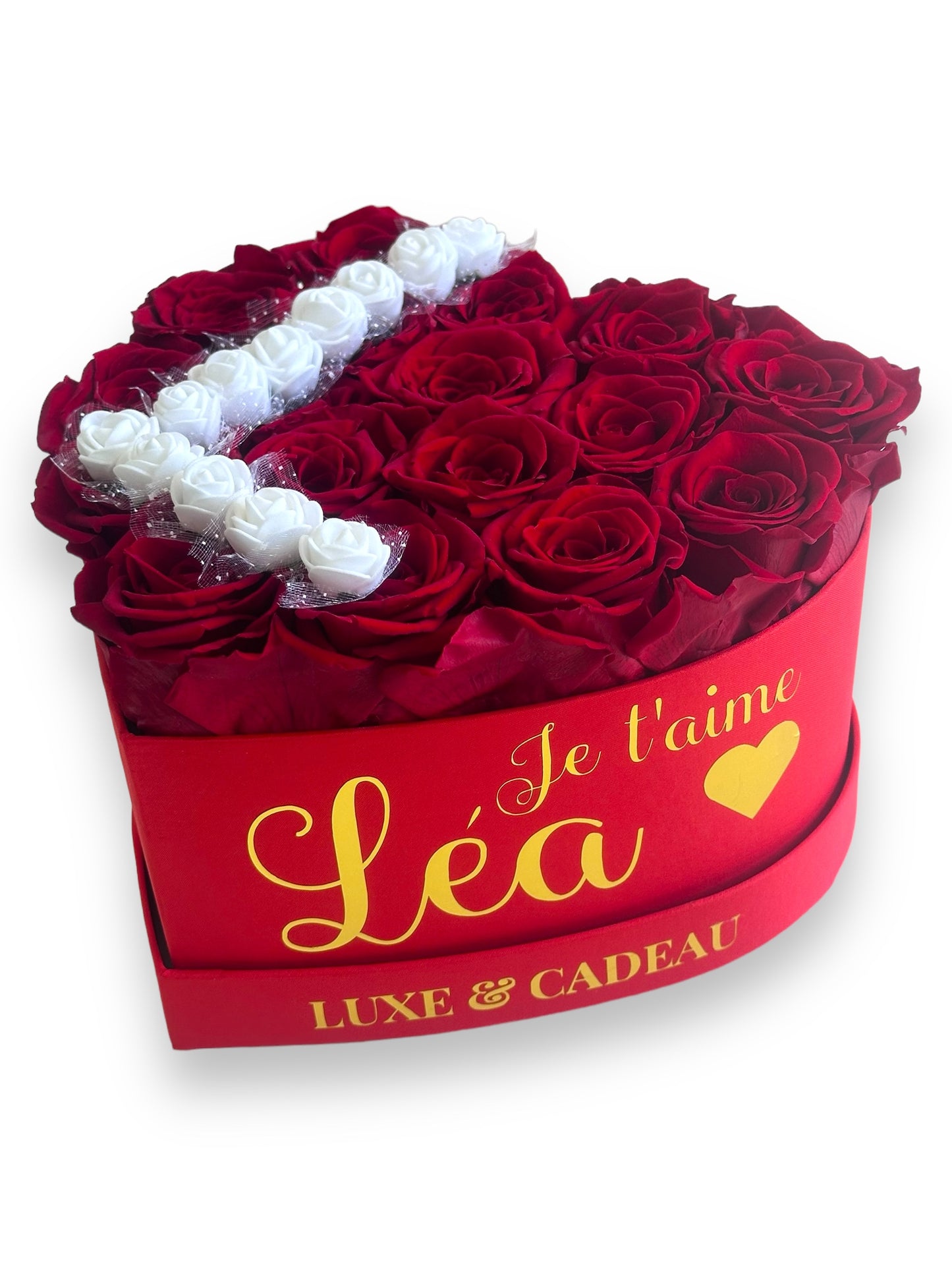 Cœur de roses avec lettre rose éternelles forme de cœur rose rouge