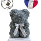 Ours en roses 25 cm Gris