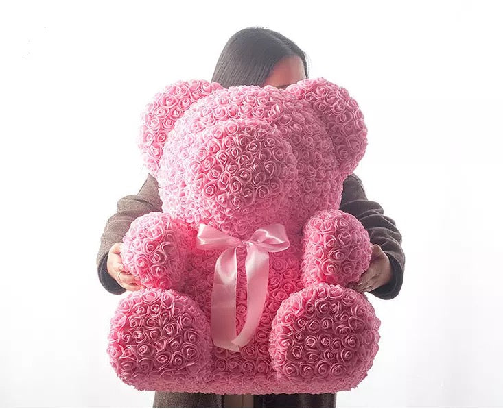 Ourson en rose 70 cm Rose