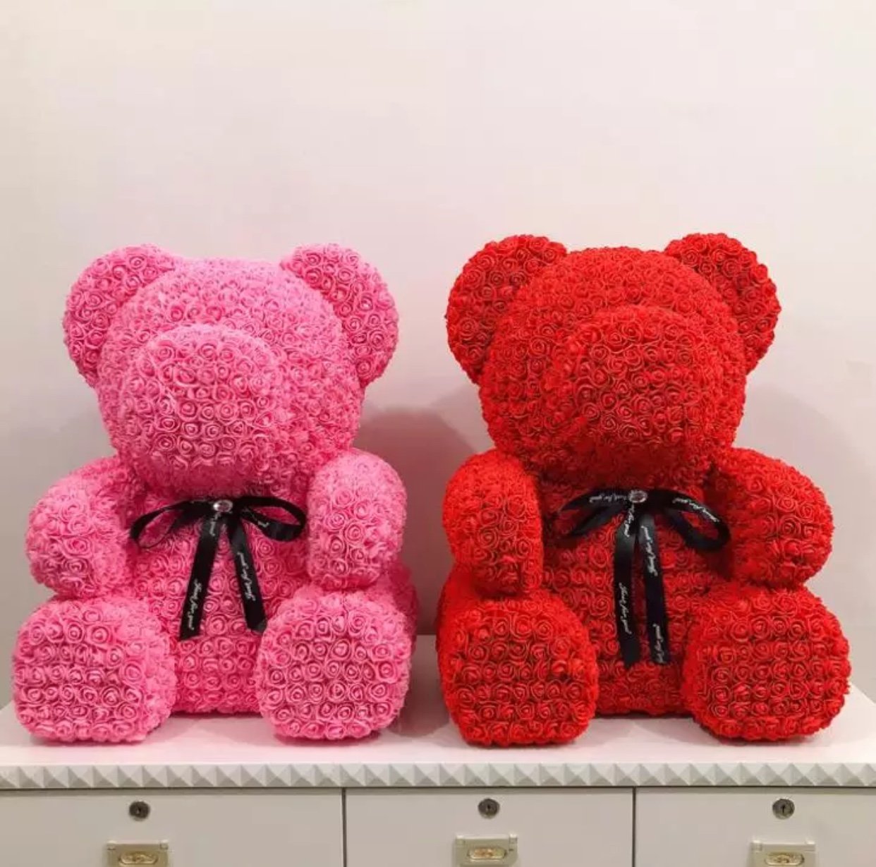 Ourson en rose 70 cm